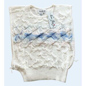 Vintage NAOMI BEE Sleeveless Fringe Sweater Size Med NEW NWT